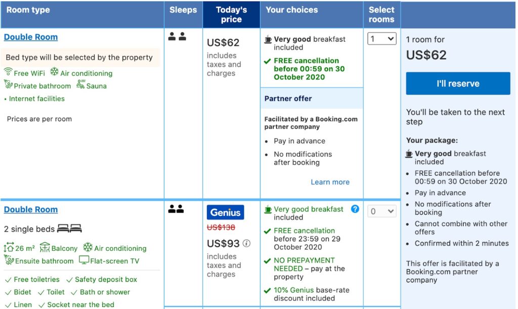 Booking.com Partner offer